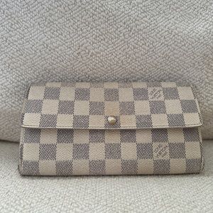 Louis Vuitton LV Long Wallet N61735  Sarah White Damier Azul 1613264.